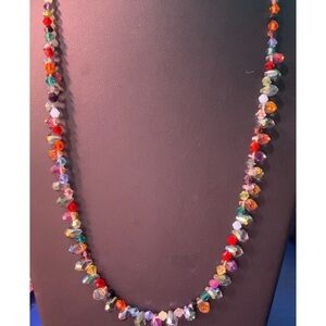 A Rainbow Of Faceted Teardrop Crystal Beaded Necklace